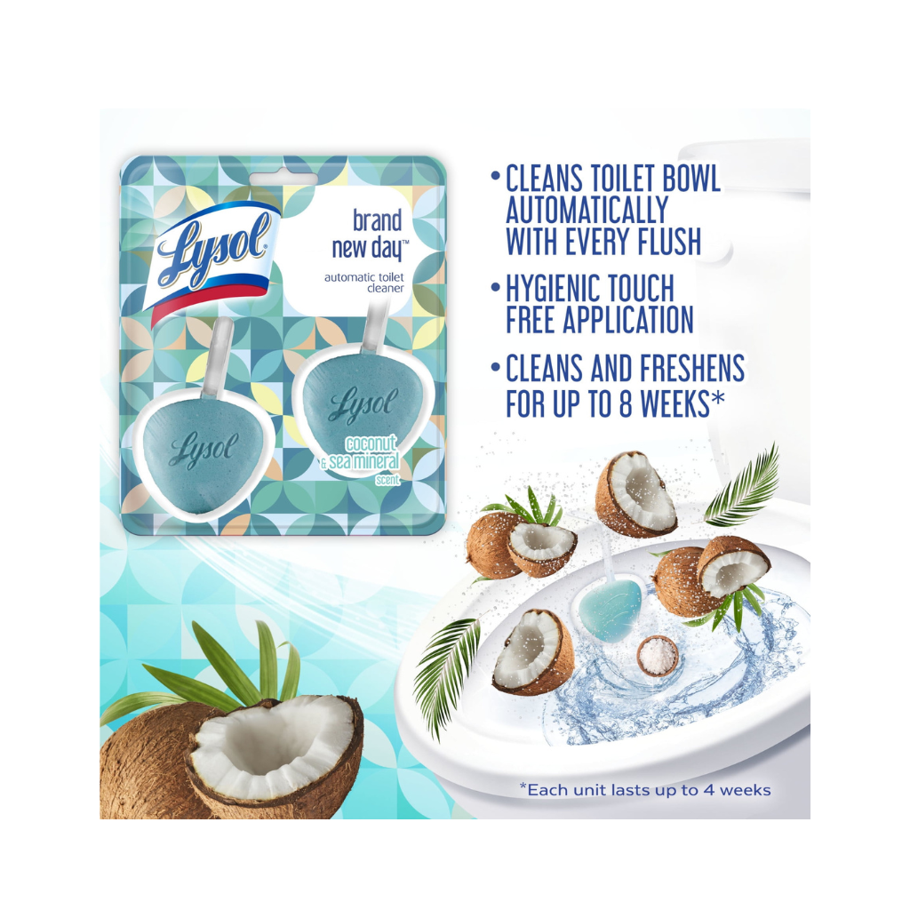 LYSOL® Automatic Toilet Bowl Cleaner - Brand New Day™ Coconut Water & Sea Minerals 4/2 c