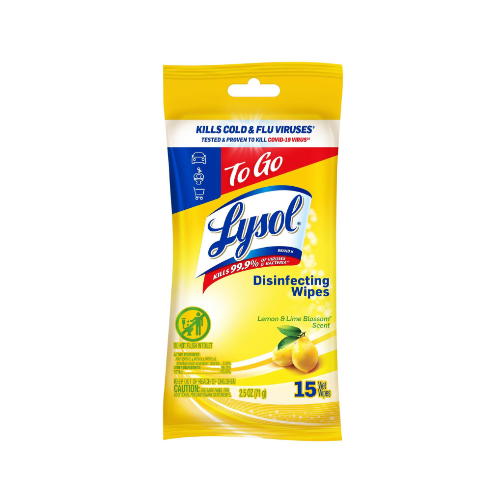 LYSOL® Disinfecting Wipes - Lemon & Lime Blossom® To-Go Flatpack 2/(12x15) ct.