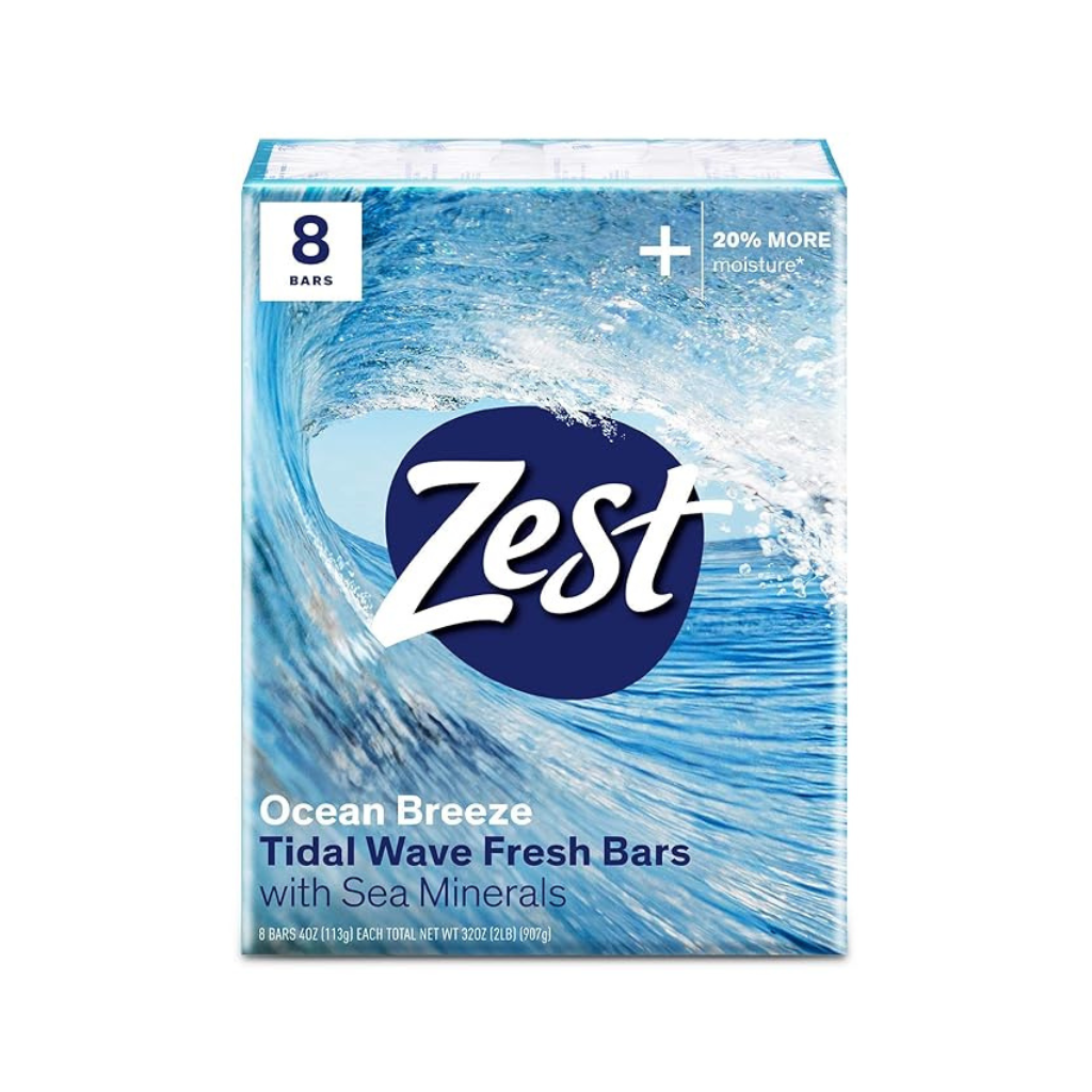 Zest Bath 8 - Bar Ocean Breeze 4OZ Pack of 6