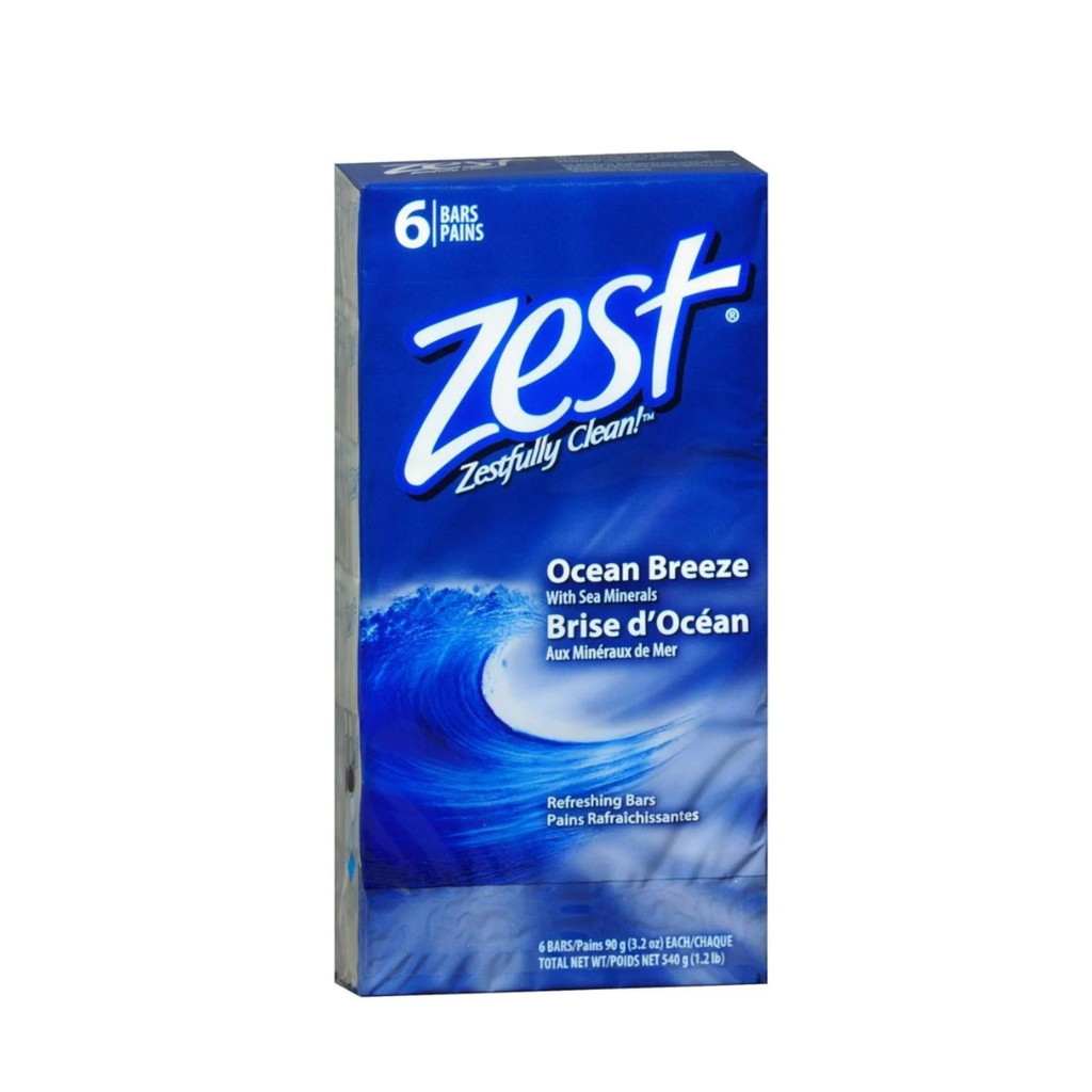 Zest Pers 6 - Bar Ocean Breeze 3.2OZ Pack of 8