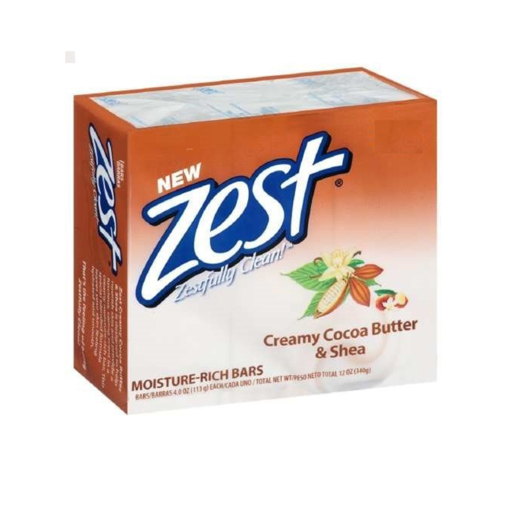 Zest Pers 6- Bar Indulgence Cocoa Butter & Shea 3.2OZ Pack of 8