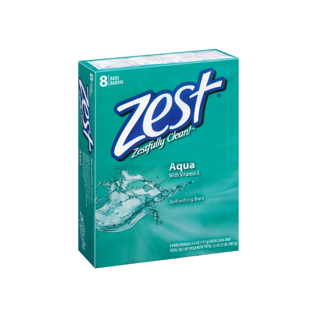 Zest Bath 8 -Bar Aqua 4OZ Pack of 6