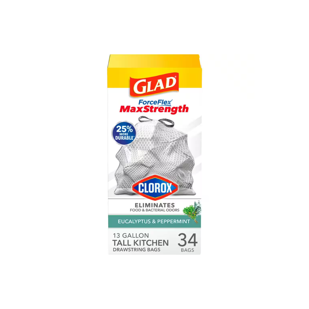 Clorox Trash Mid Count Glad FFPDS SwtCitLmeOS 13gal 6/34ct