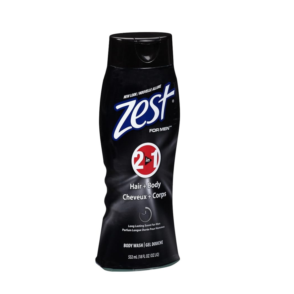 Zest Men's 2 in 1 Hair & Body 18OZ Pack of 6