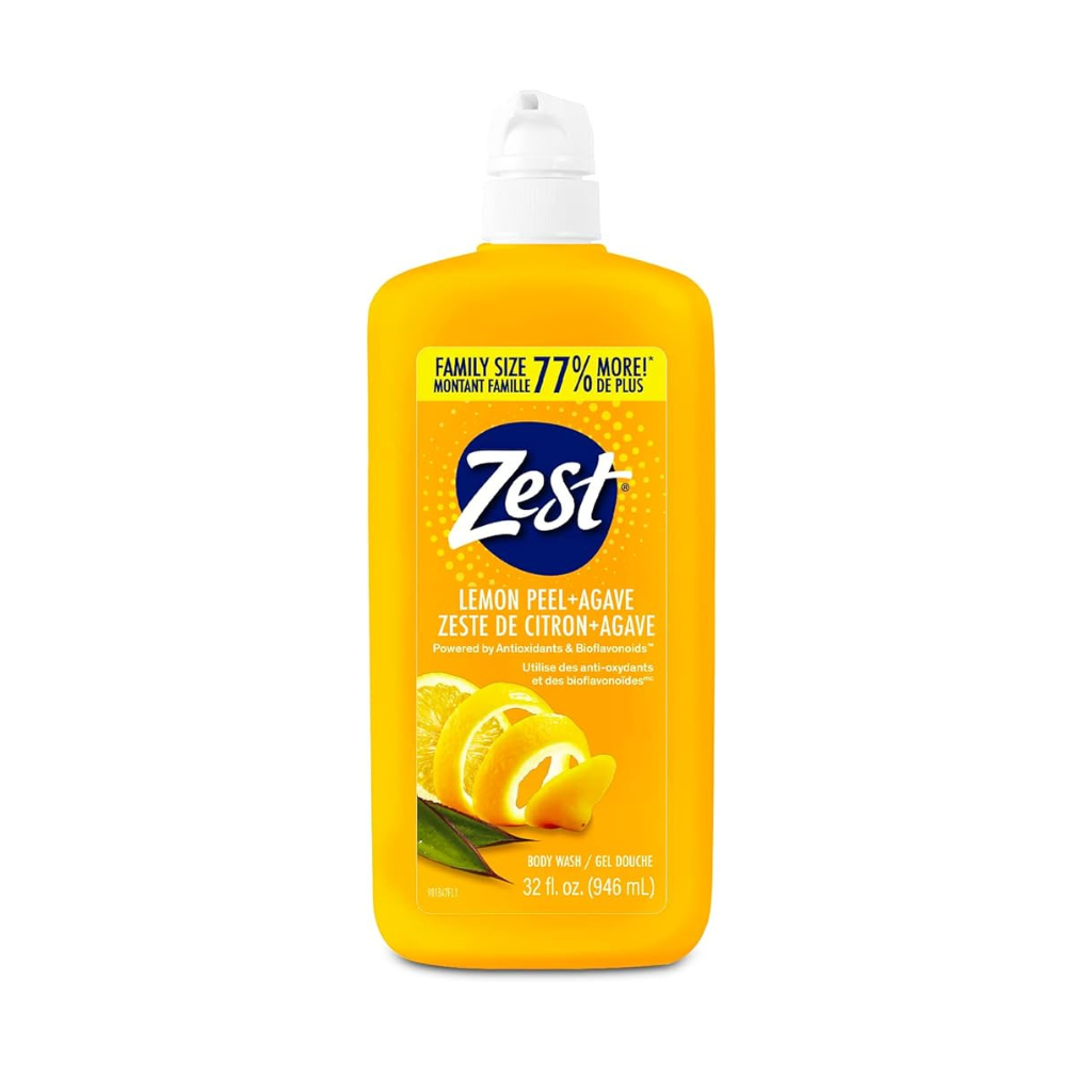 Zest Body Wash Lemon Peel Pump 32OZ Pack of 4