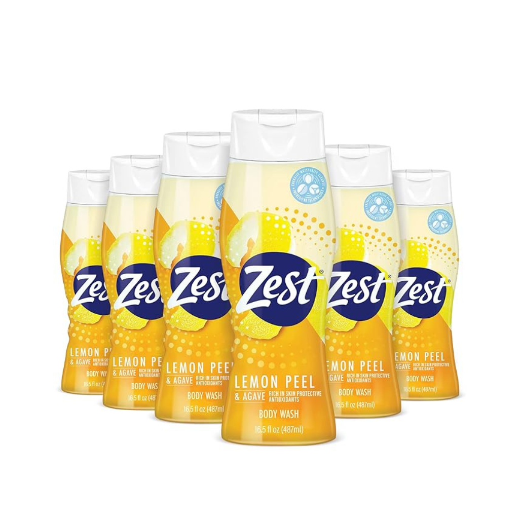 Zest Lemon Peel Body Wash 18OZ Pack of 6