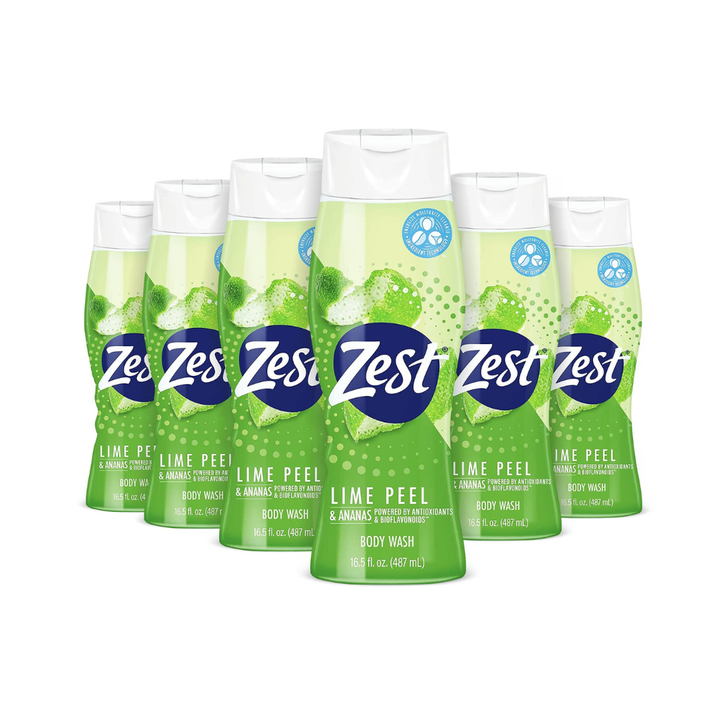 Zest Lime Peel Body Wash 18OZ Pack of 6