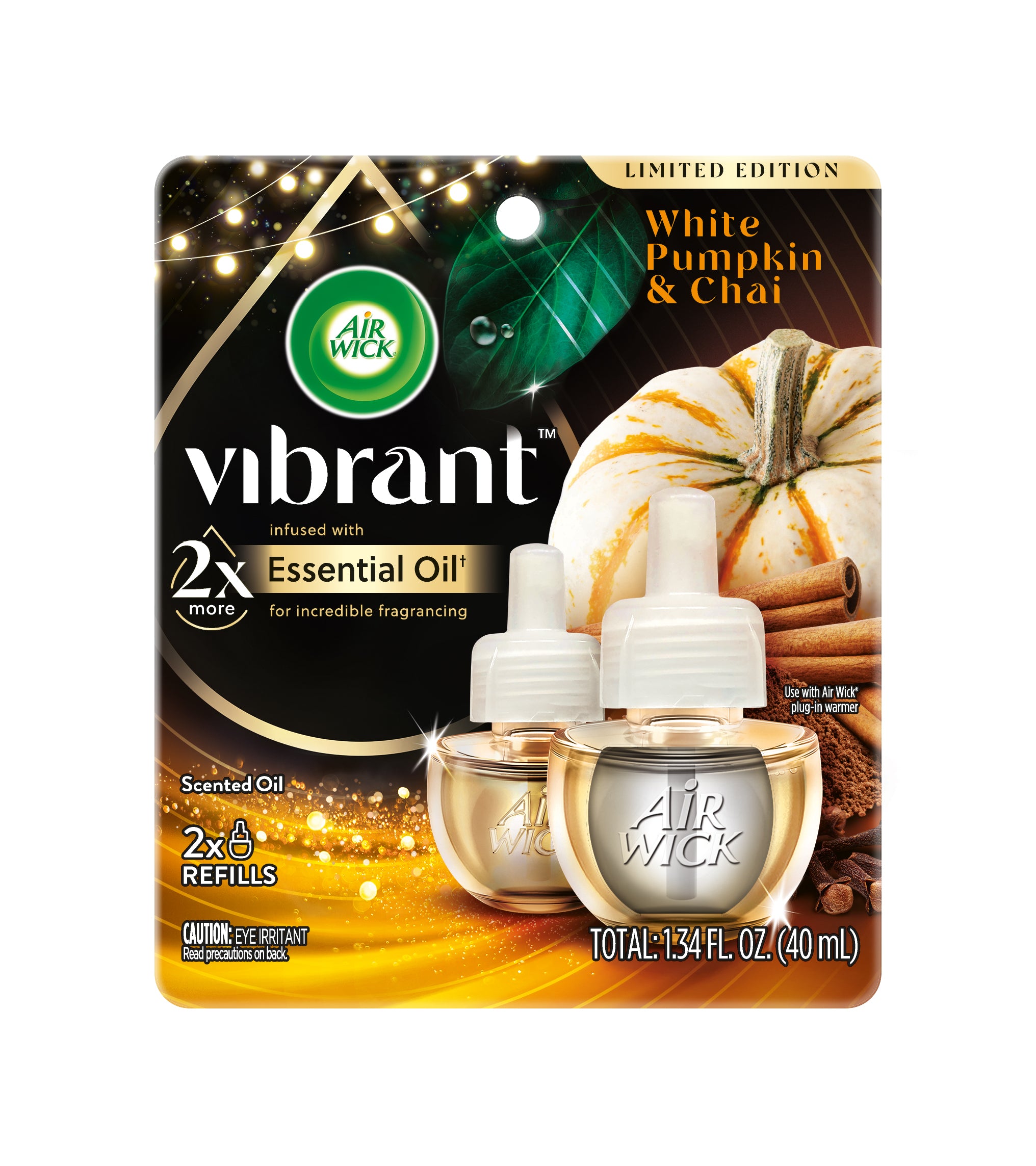 AIR WICK® Scented Oil - Vibrant Twin Refill White Pumpkin & Chai 6/(2x.67) oz.