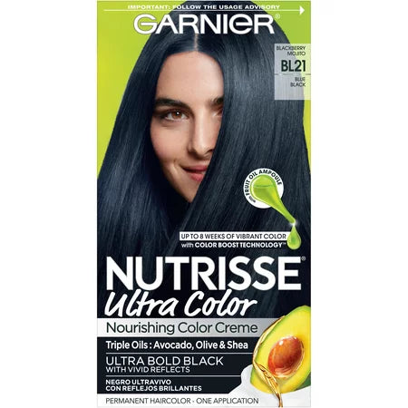GARNIER HAIRCOLOR NUTRISSE HAIR COLOR : ULTRA COLOR - BLUE BLACK Pack 12