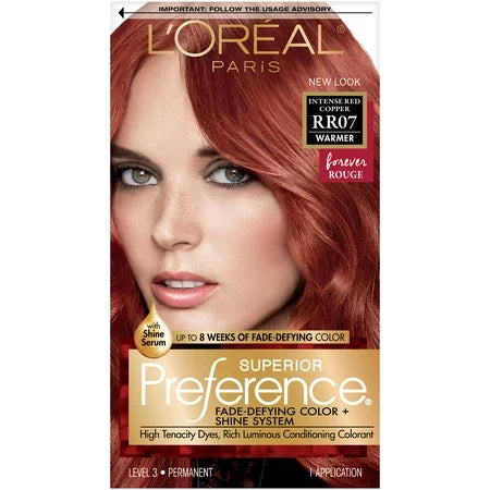 L'OREAL HAIRCOLOR Preference Intense Red Copper RR07 Pack 12