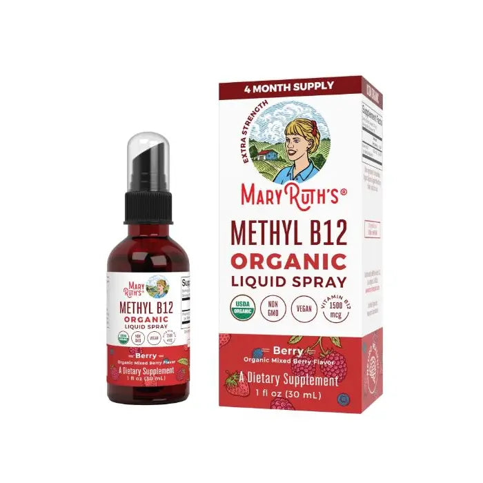 Mary Ruth Vitamin B12 Spray, Strawberry, Org, 1 oz Pack 144 Size 24 mo