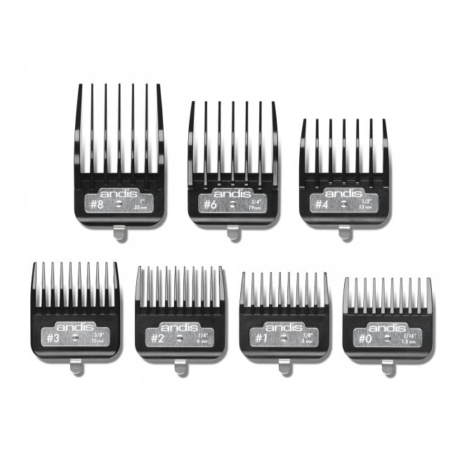 Andis  BG Series Premium Metal Clip Comb Set, 7pcs. 8