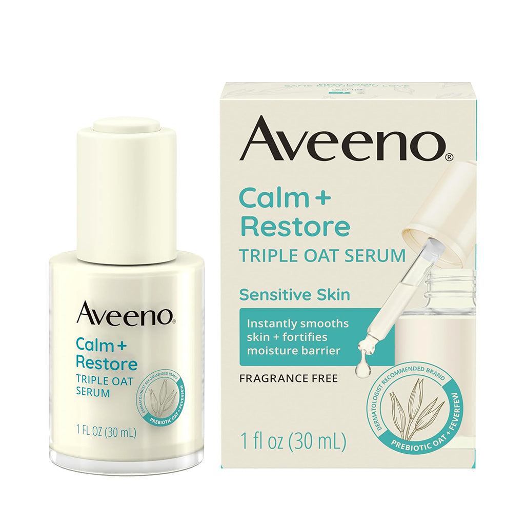 Aveeno Calm+Restore Triple Oat Sensitive Skin Face Serum Pack 12 Size 1oz