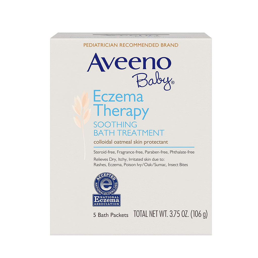 Aveeno Baby Eczema Therapy Soothing Bath Treatment Oatmeal Pack 12 Size 3.75oz 5Ct