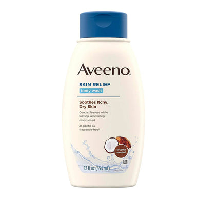 Aveeno Skin Relief Oat Body Wash with Coconut Scent Pack 12 Size 12oz