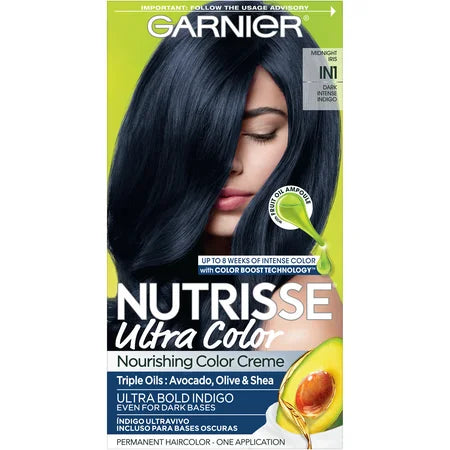 GARNIER HAIRCOLOR NUTRISSE HAIR COLOR : DARK INTENSE INDIGO IN1 Pack 12