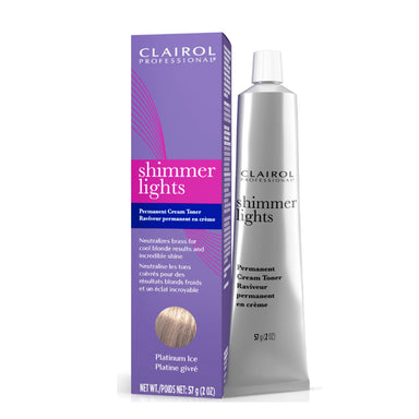 Clairol Professional Shimmer Lights Permanent Cream Toner Platinum Ice 2oz Pack 36