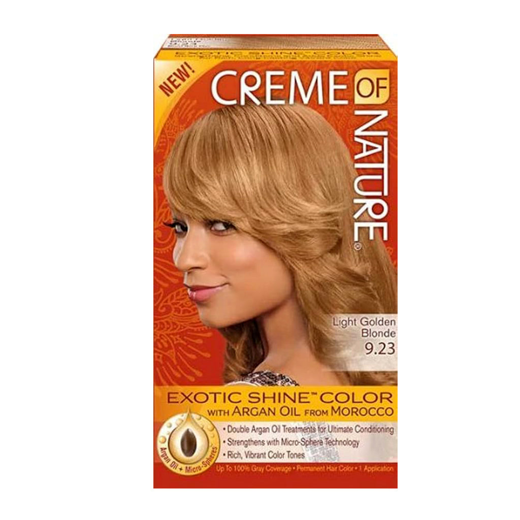 Creme of Nature Exotic Shine Hair Color With Argan Oil Golden Brown 9.23 Pack 12