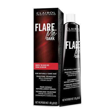 Clairol Flare Me Dark Permanent Cream Hair Color Knock Em Dead Red Pack 36