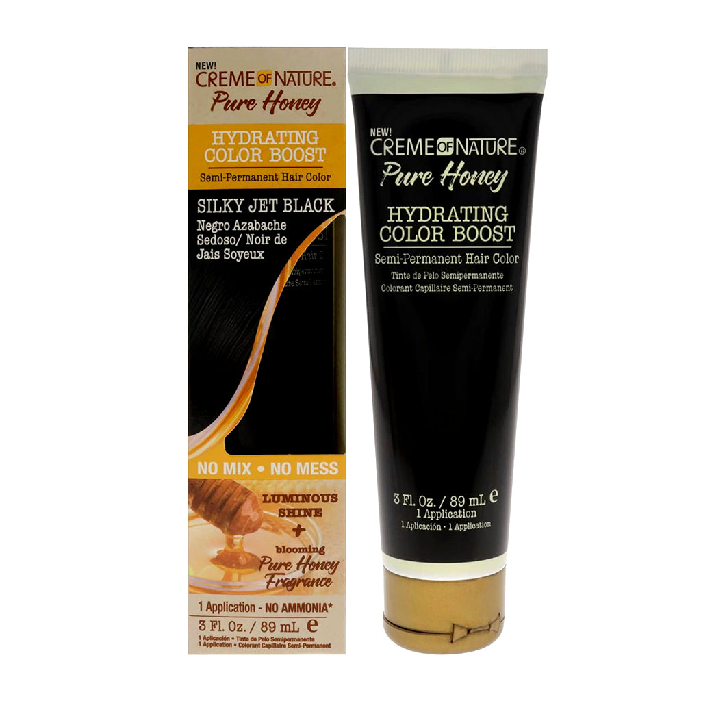 Creme of Nature Pure Honey Hair Color Silky Jet Black 3oz Pack 12