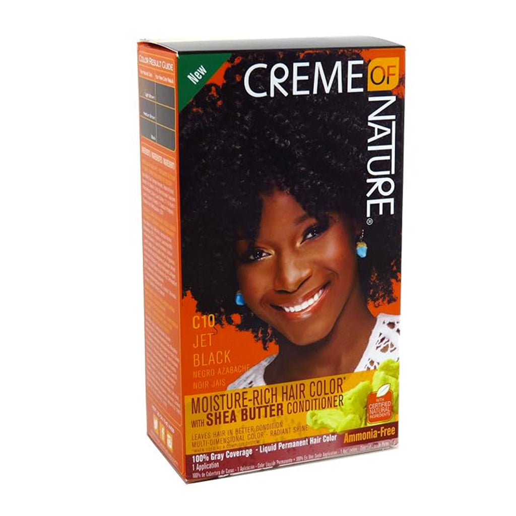 Creme Of Nature Hair Color C10 Jet Black Pack 12