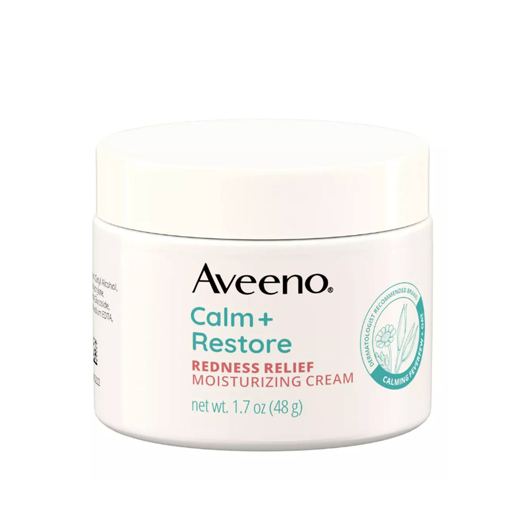 Aveeno Calm+Restore Redness Relief Moisturizing Cream for Sensitive Skin Pack 12 Size 1.7oz