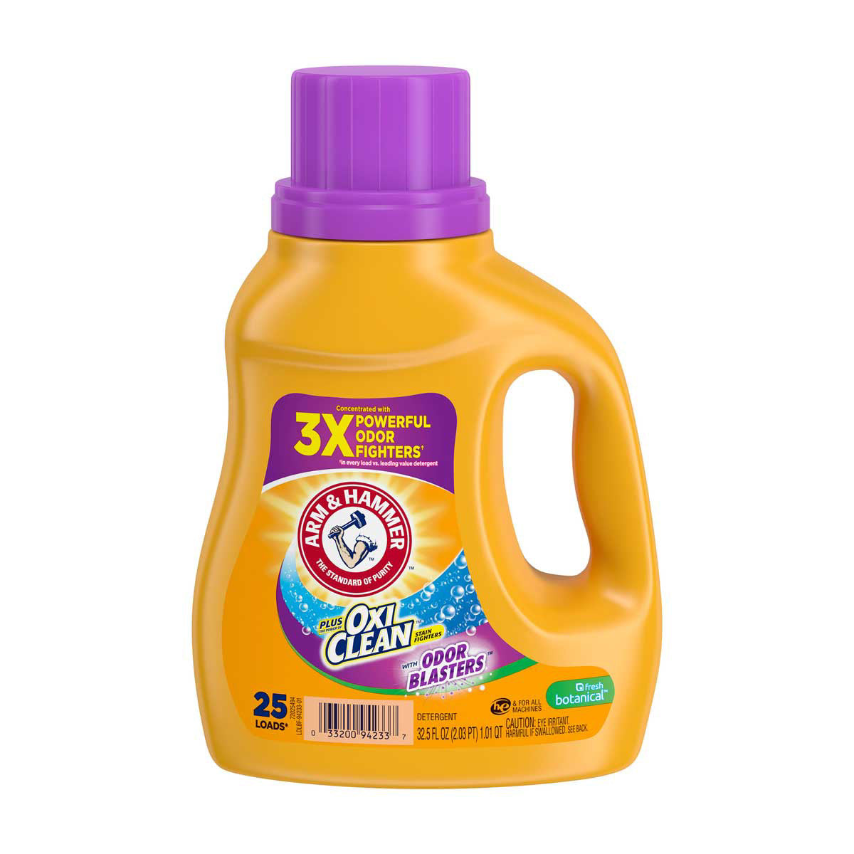 Arm & Hammer Liquid Laundry 32.5oz Plus OxiClean Odor Blasters Fresh Botanical / 25 loads Pack 8