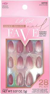 LA GIRL Luxe Shine Nail Fave Artificial Nail Tips- Excite me (Medium Almond)