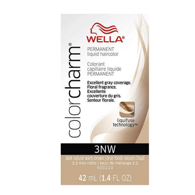 Wella Hair Color Charm Permanent Liquid 3NW Dark Natural Warm Brown 1.4oz Pack 36