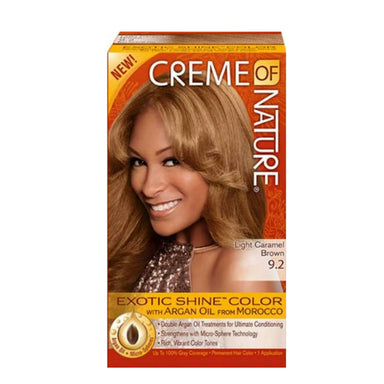 Creme of Nature Exotic Shine Color With Argan Oil Light Caramel Brown 9.2 Pack 12