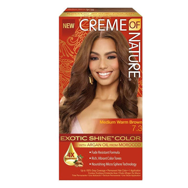 Creme of Nature Exotic Shine Color 7.3 Medium Warm Brown Pack 12