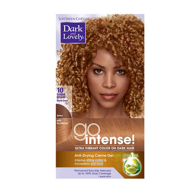 Softsheen Carson Dark and Lovely Go Intense Ultra Vibrant Hair Color on Dark Hair 10 Golden Brown