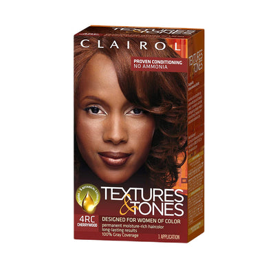 Clairol Textures & Tones Ammonia Free Permanent Hair Dye 4RC Cherrywood Pack 12