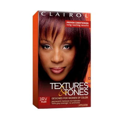 Clairol Textures & Tones Ammonia Free Permanent Hair Dye 3RV Plum Pack 12