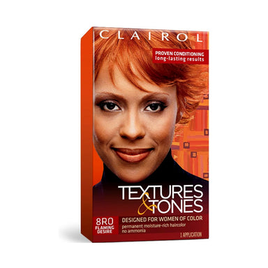 Clairol Textures & Tones Ammonia Free Permanent Hair Dye 8RO Flaming Desire Pack 12