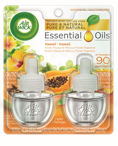 AIR WICK® Scented Oil - Twin Refill Hawaii Exotic Papaya & Hibiscus Flower 6/(2x.67) oz.