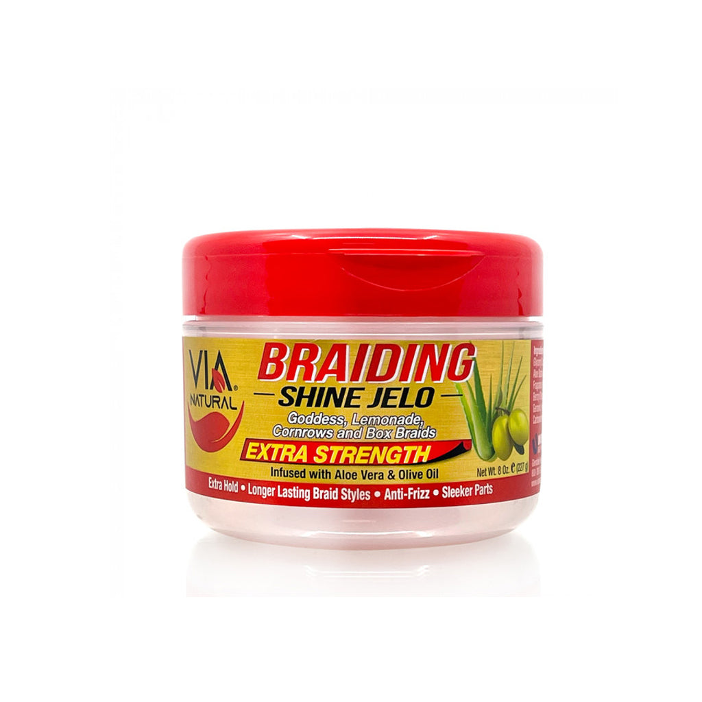 VIA NATURAL Extra Strength Natural Braiding Shine Jelo (NEW) 8oz