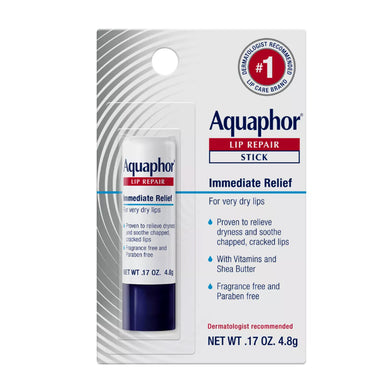 Aquaphor Lip Repair Stick for Dry Chapped Lips Pack 8/6's Size 0.17oz