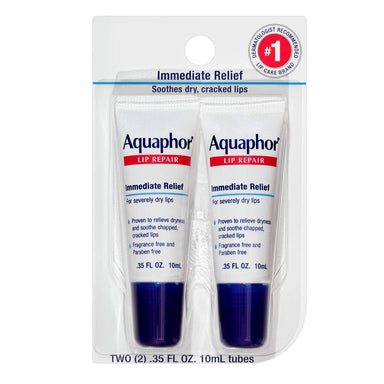 Aquaphor Lip Repair Tube Blister Card Dual Pack 8/6's Size 2 -.35 oz.Tubes