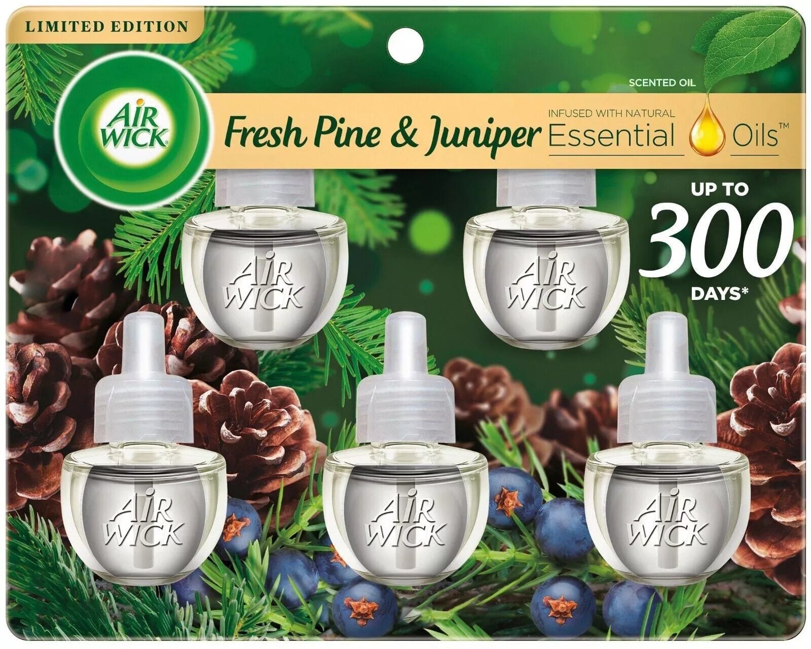 AIR WICK® Scented Oil - Refill Essential Oils™ Fresh Pine & Juniper 5/5 ct. Falliday Dressed