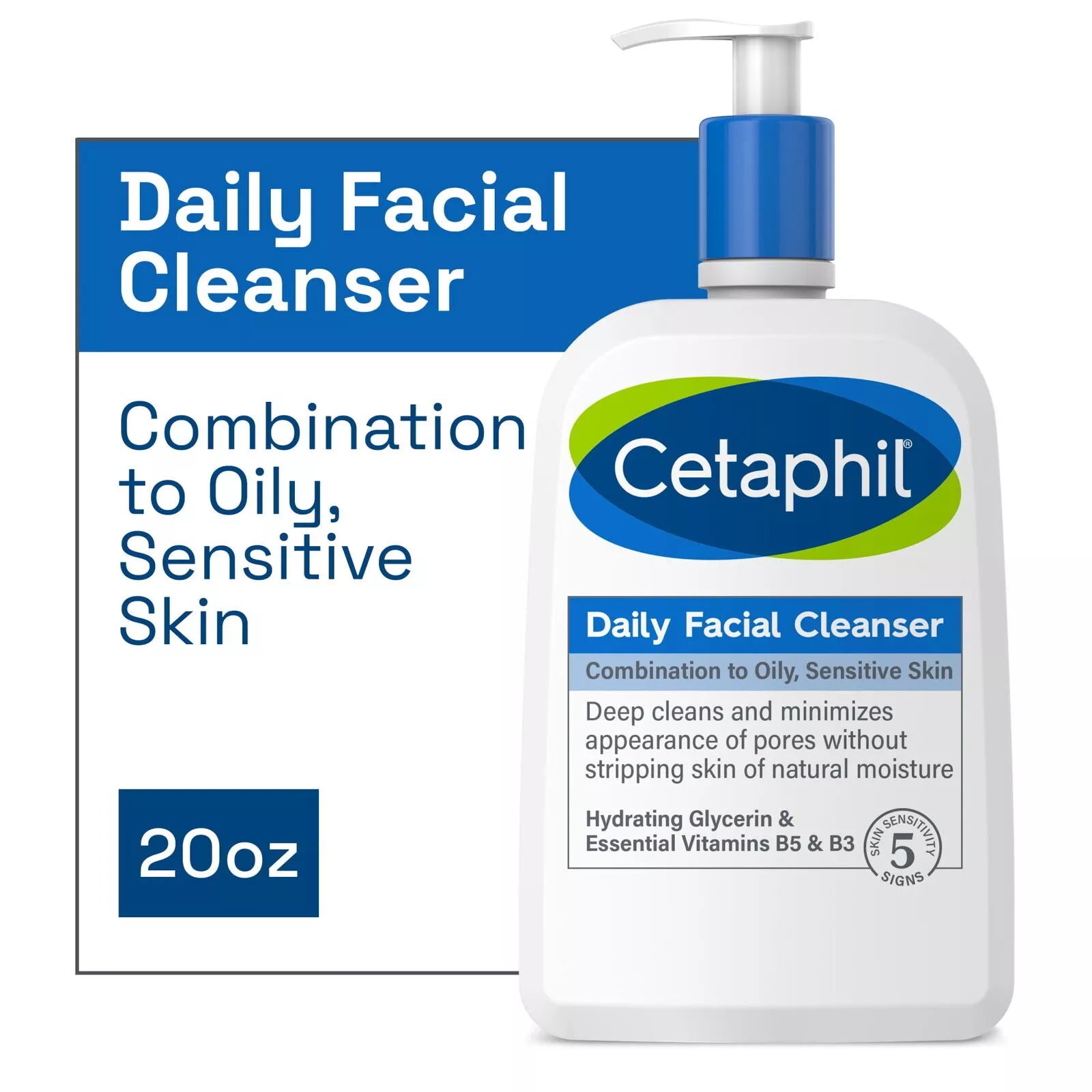 Cetaphil Daily Facial Cleanser (Mass only) Size 20 oz  Case Pack 12