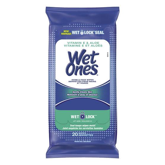 Wet Ones CDN VITAMIN E & ALOE 20CT TRVL PCK 10/CS