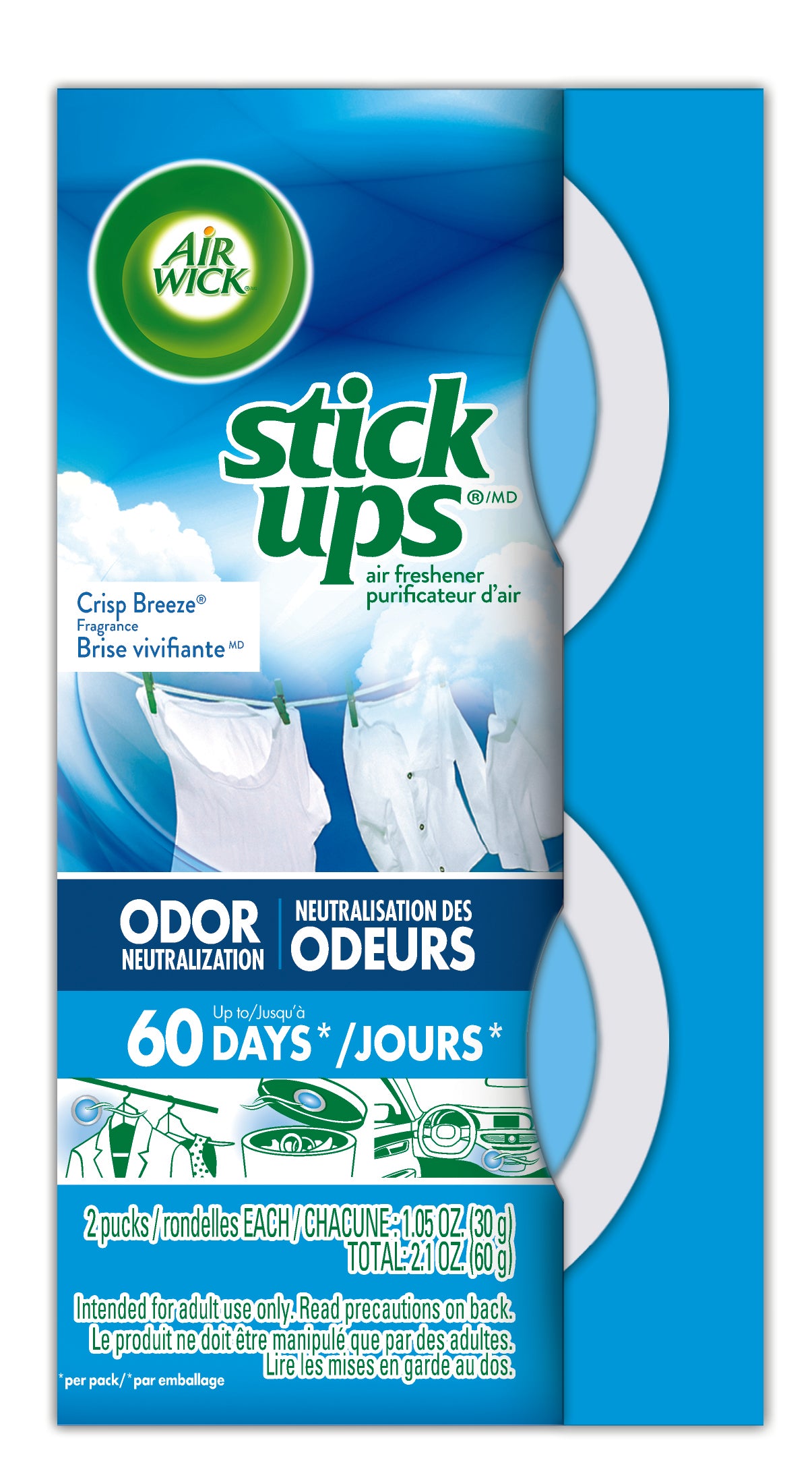 AIR WICK® STICK UPS® - Crisp Breeze® (car version) 12/2 ct.