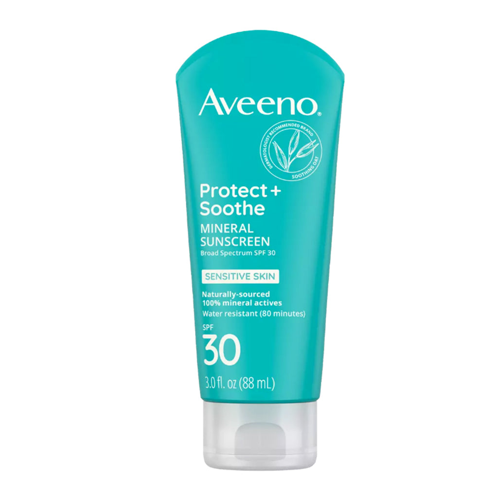 Aveeno Protect+Soothe Mineral Sunscreen Lotion Broad Spectrum SPF30 Pack 12 Size 3oz