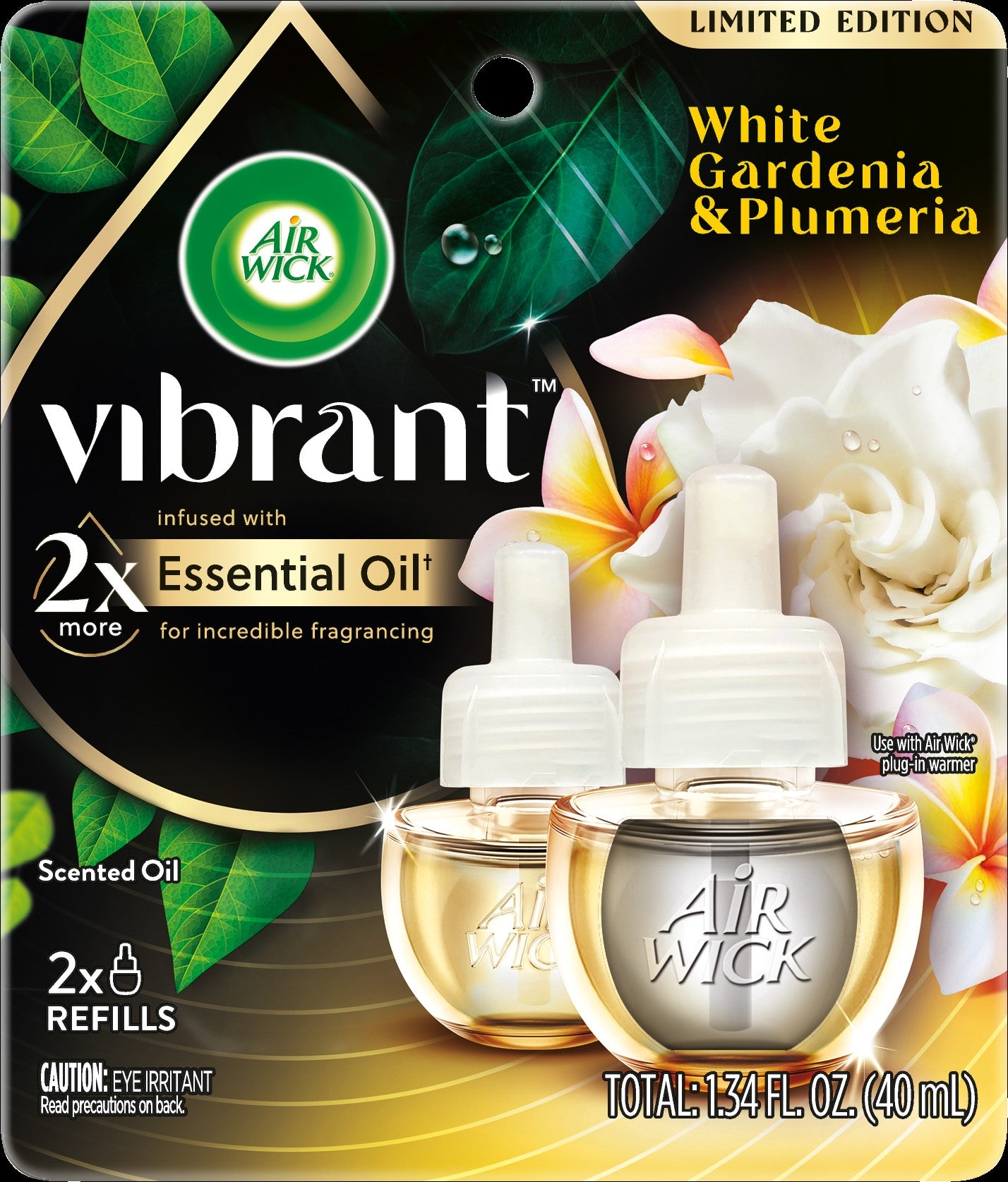 AIR WICK® Scented Oil - Vibrant Twin Refill White Gardenia & Plumeria 6/(2x.67) oz.